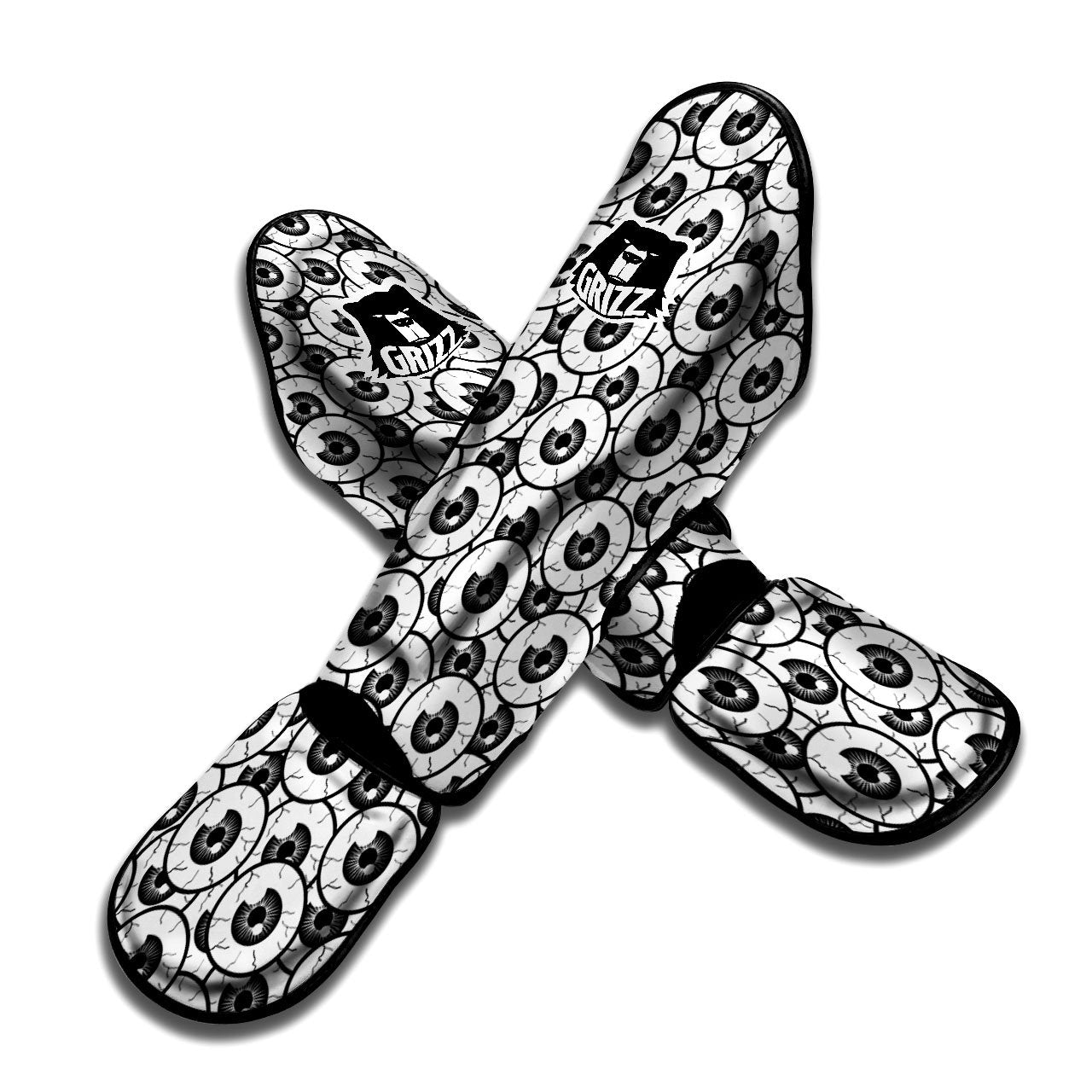 Eyeball Print Pattern Muay Thai Shin Guards-grizzshop