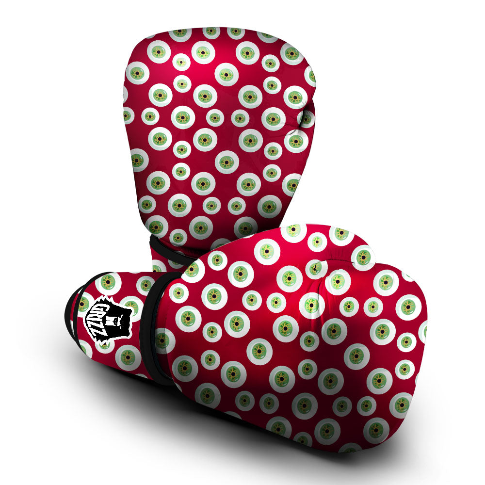 Eyeball Red Creepy Print Pattern Boxing Gloves-grizzshop