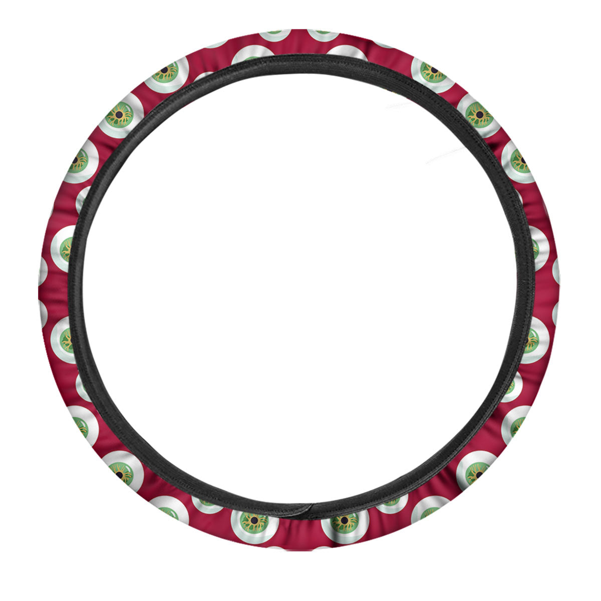 Eyeball Red Creepy Print Pattern Car Steering Wheel Cover-grizzshop