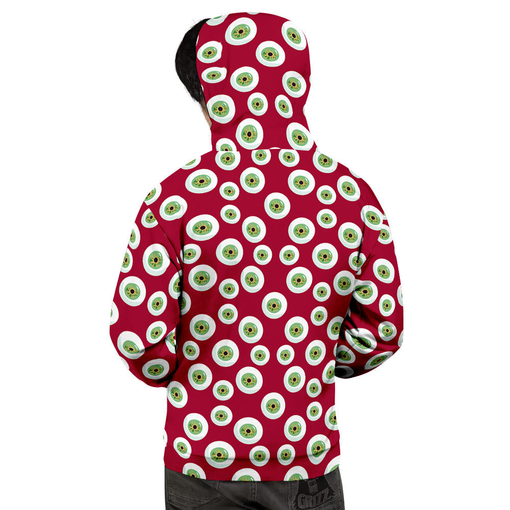 Eyeball Red Creepy Print Pattern Men's Hoodie-grizzshop