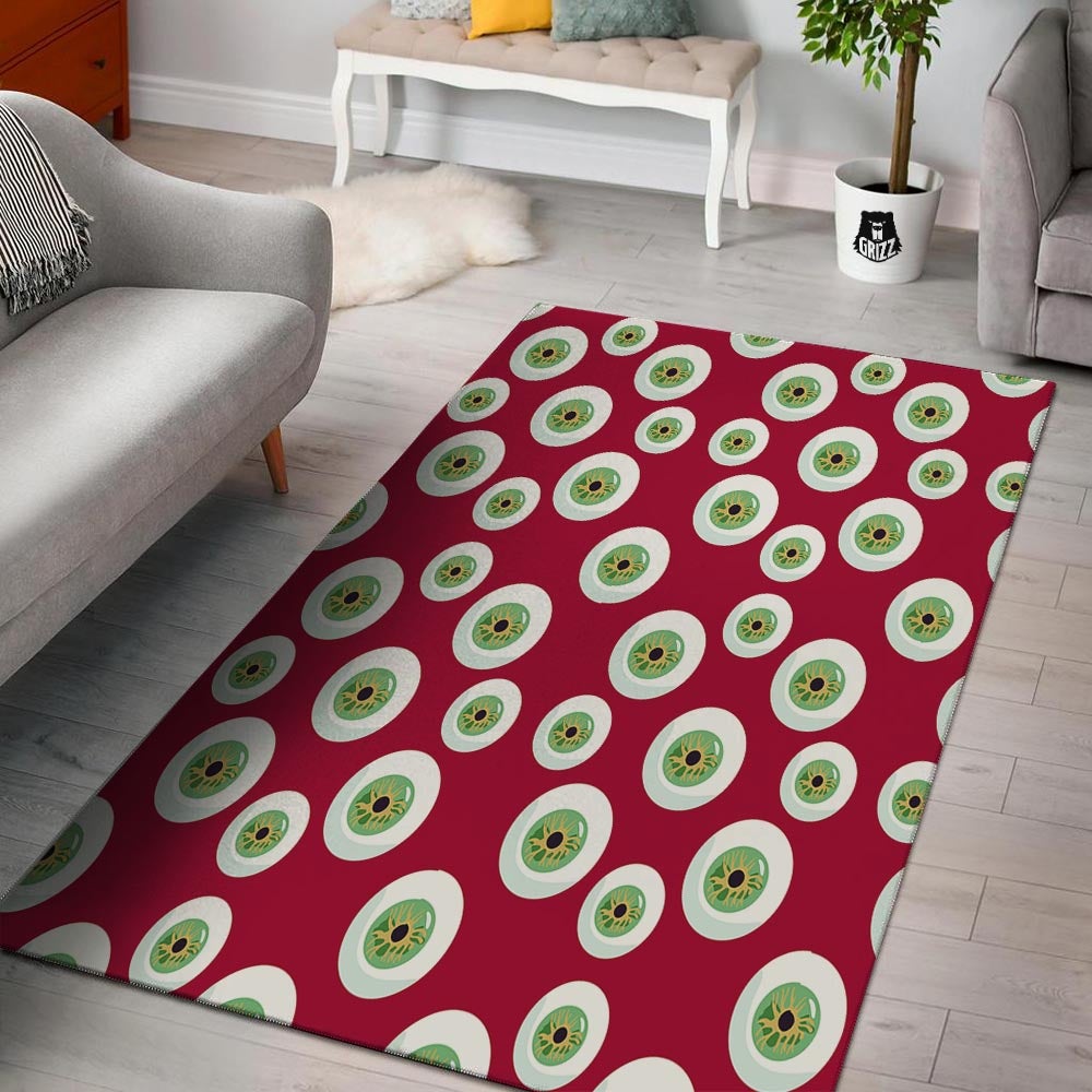Eyeball Scary Red Print Pattern Floor Mat-grizzshop