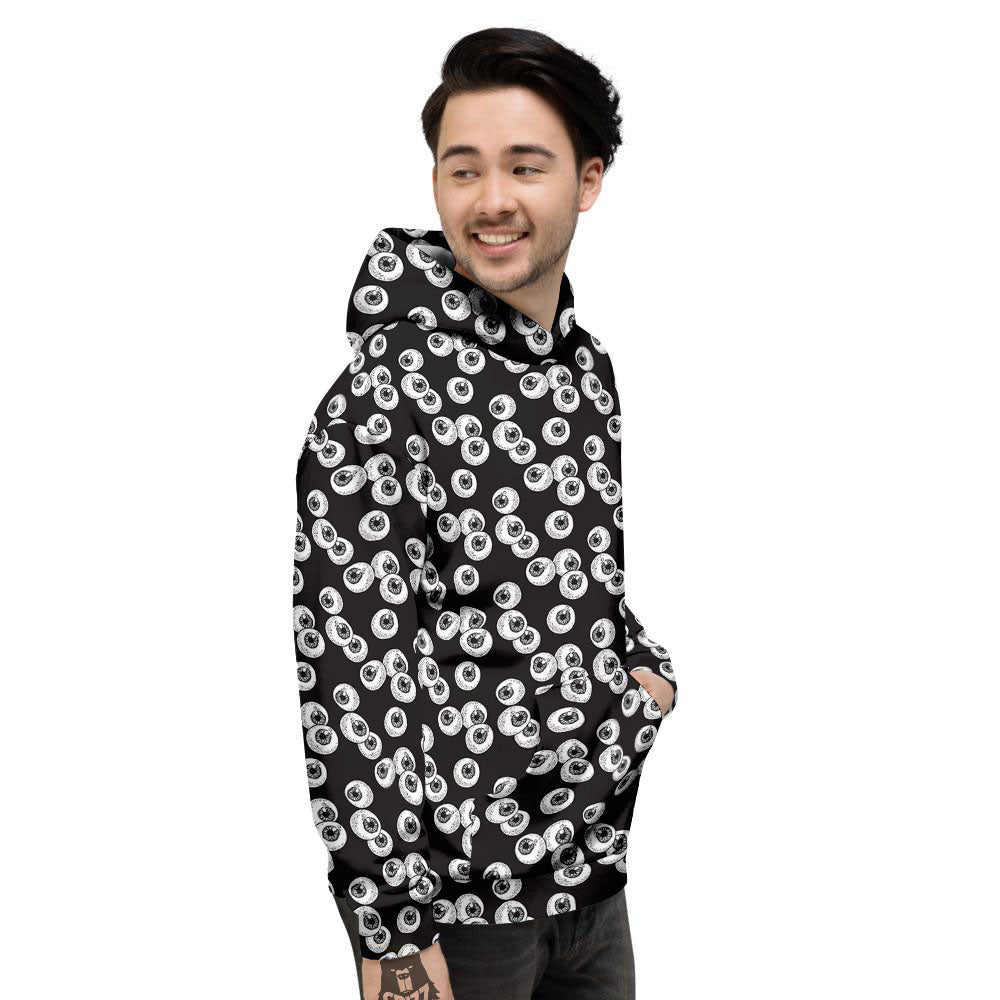 Eyeball White And Black Print Pattern Men's Hoodie-grizzshop