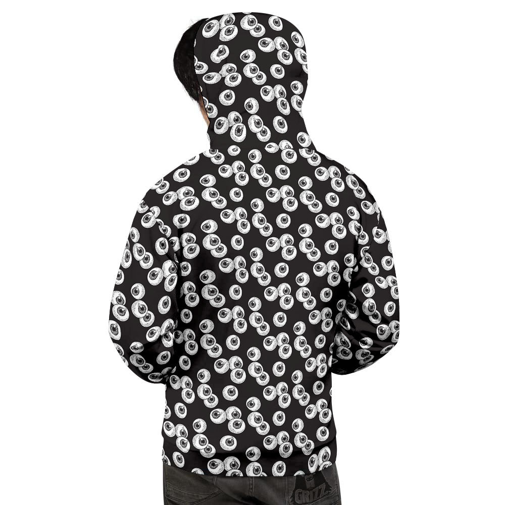 Eyeball White And Black Print Pattern Men's Hoodie-grizzshop