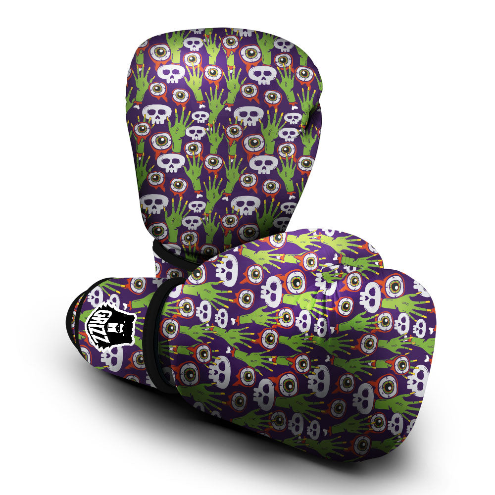 Eyeball Zombie Print Pattern Boxing Gloves-grizzshop