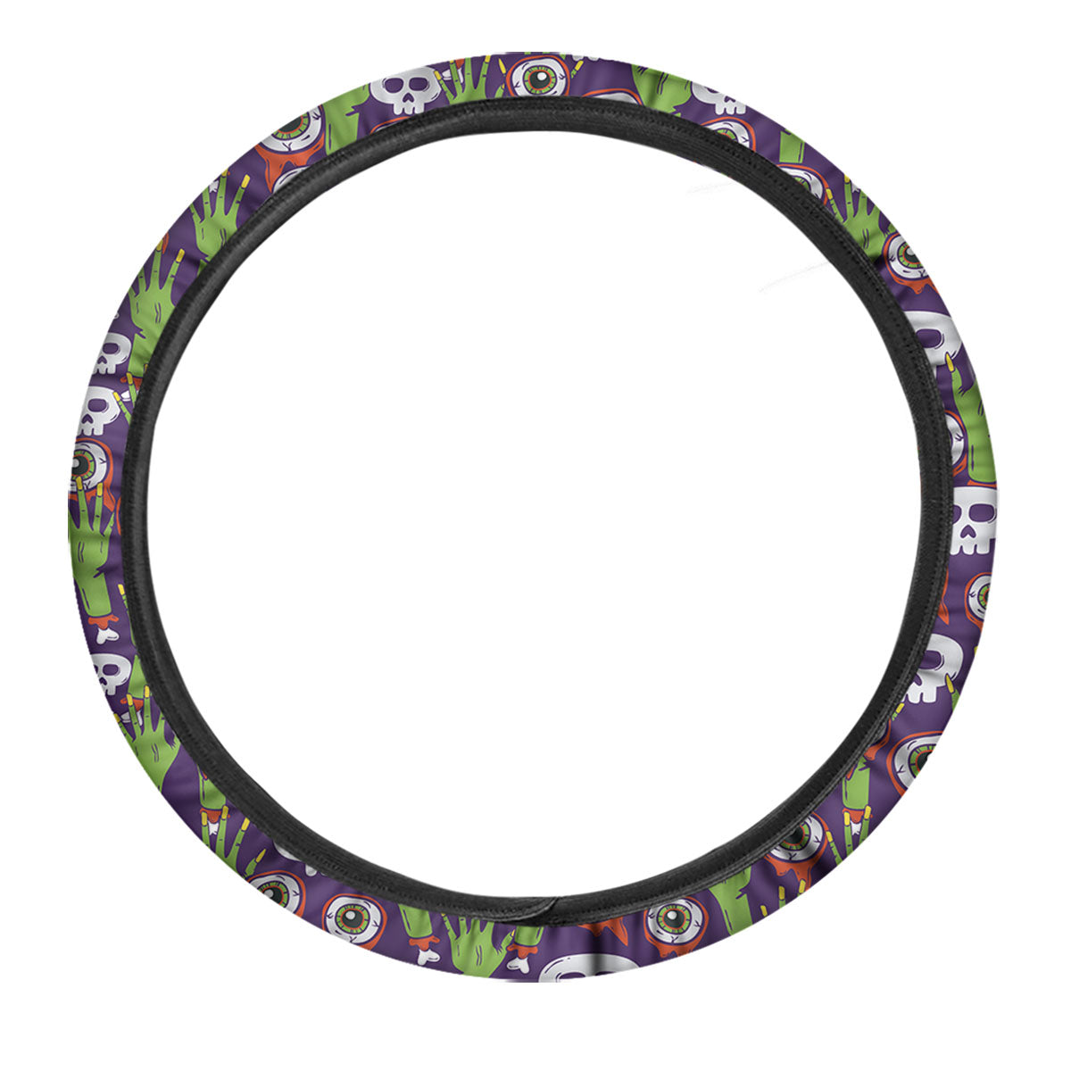 Eyeball Zombie Print Pattern Car Steering Wheel Cover-grizzshop
