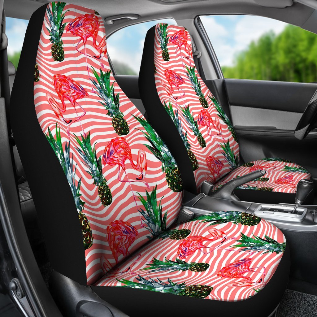 FLAMINGOS TROPICAL PINEAPPLE CAR SEAT COVER UNIVERSAL FIT-grizzshop