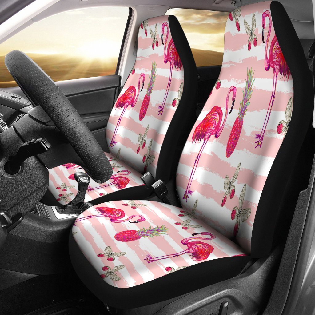 FLAMINGOS TROPICAL CHERRY CAR SEAT COVER UNIVERSAL FIT-grizzshop