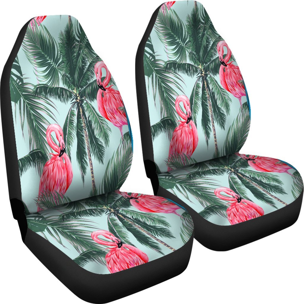 FLAMINGOS TROPICAL PALM TREE CAR SEAT COVER UNIVERSAL FIT-grizzshop