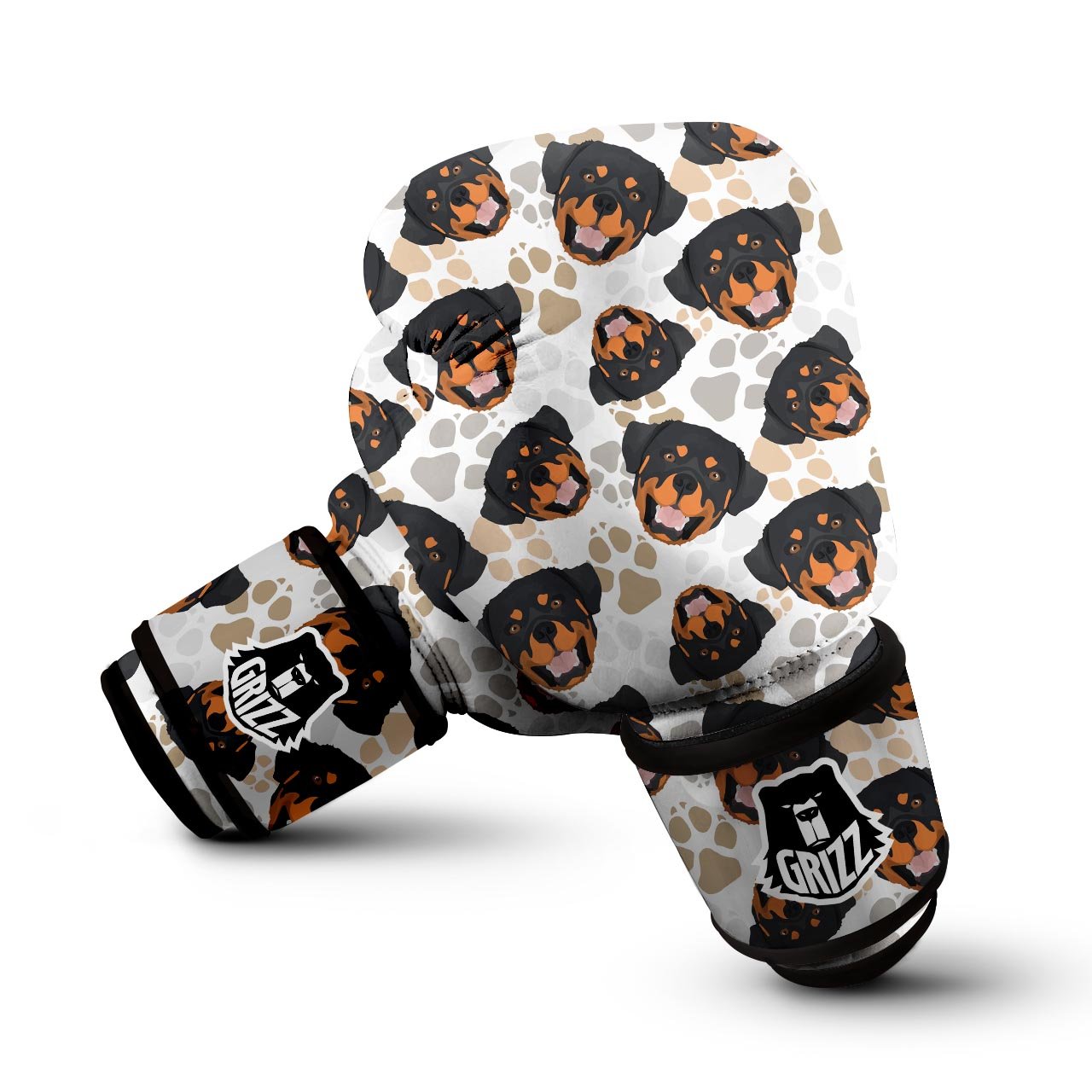 Face Rottweiler Print Pattern Boxing Gloves-grizzshop