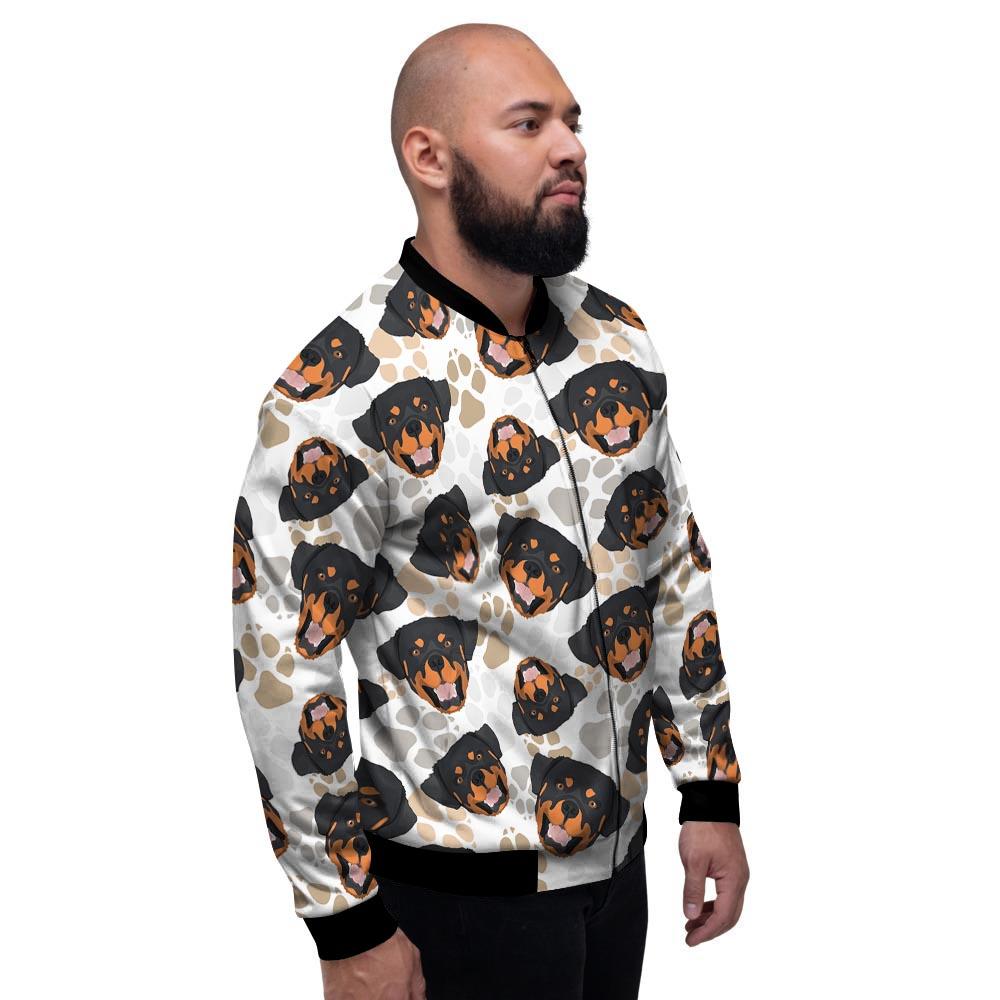 Face Rottweiler Print Pattern Men's Bomber Jacket-grizzshop