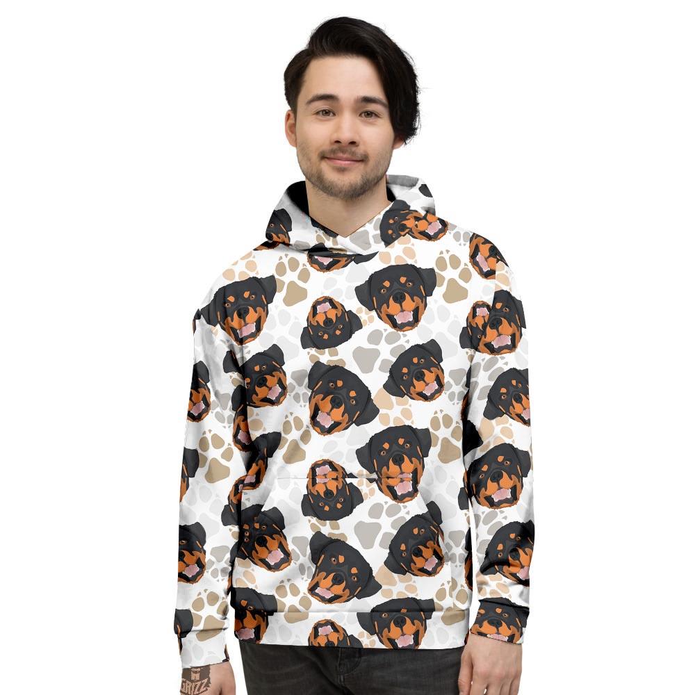 Face Rottweiler Print Pattern Men's Hoodie-grizzshop
