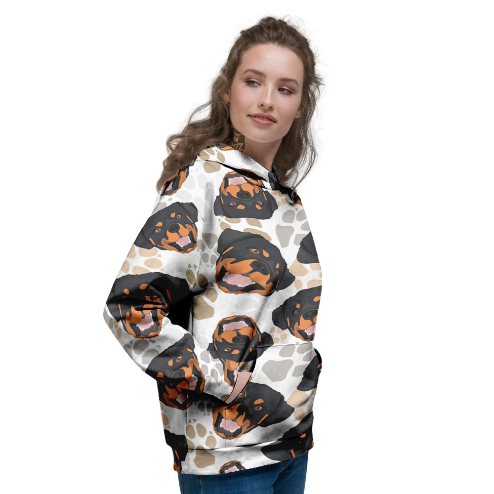 Face Rottweiler Print Pattern Women's Hoodie-grizzshop