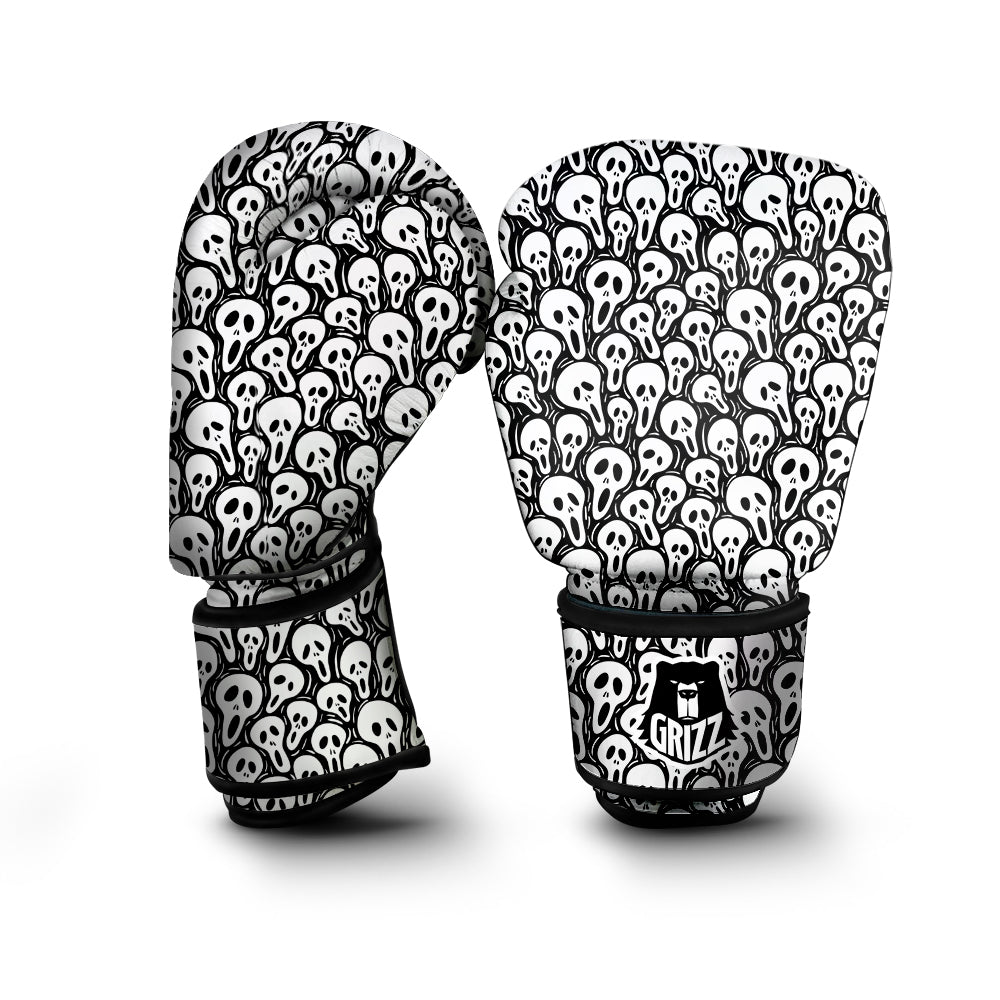 Face Scary Print Pattern Boxing Gloves-grizzshop