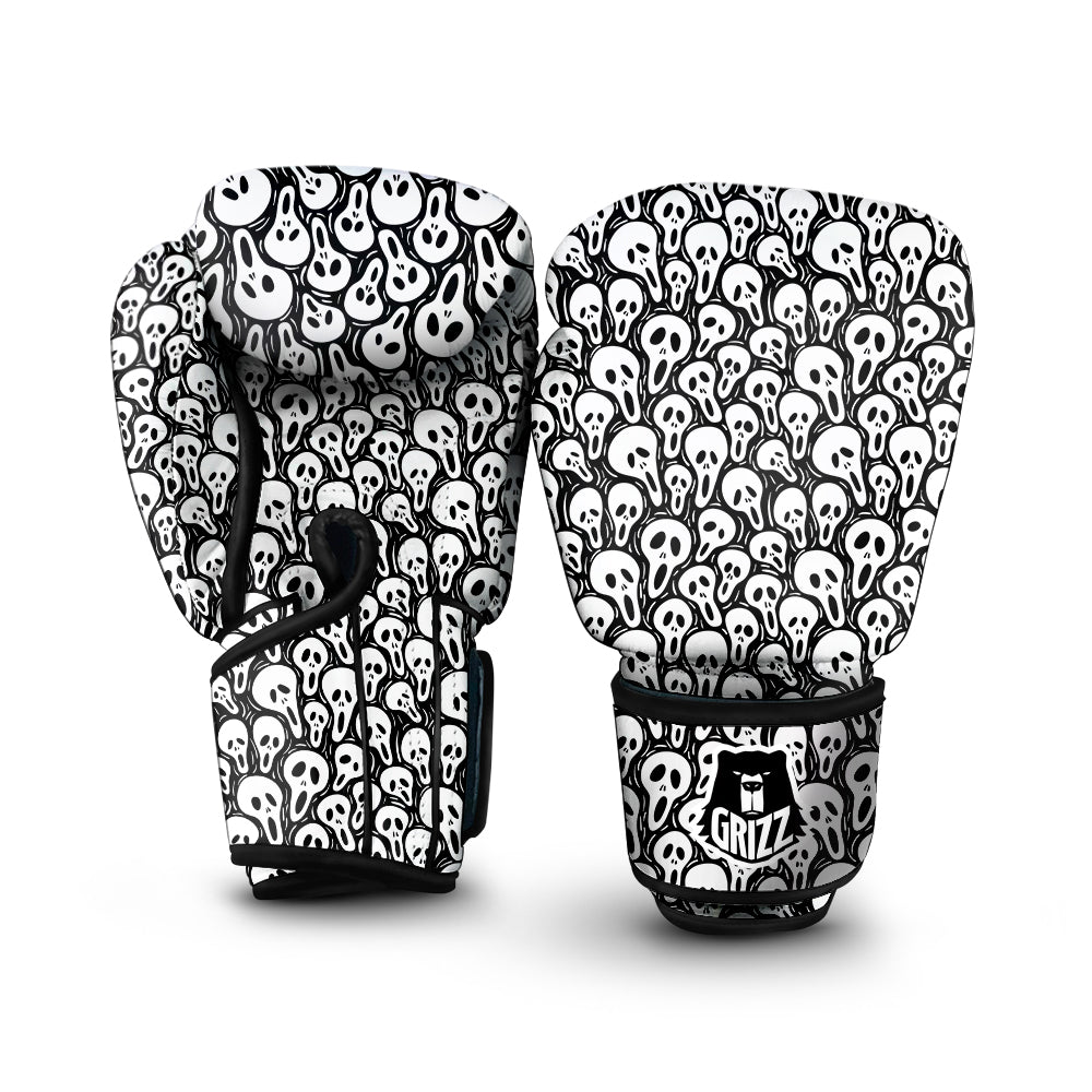 Face Scary Print Pattern Boxing Gloves-grizzshop