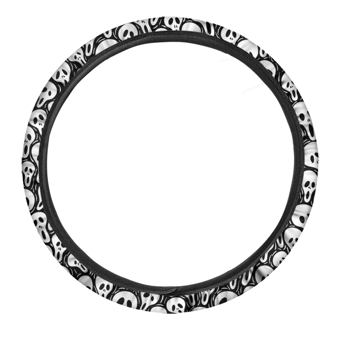 Face Scary Print Pattern Car Steering Wheel Cover-grizzshop
