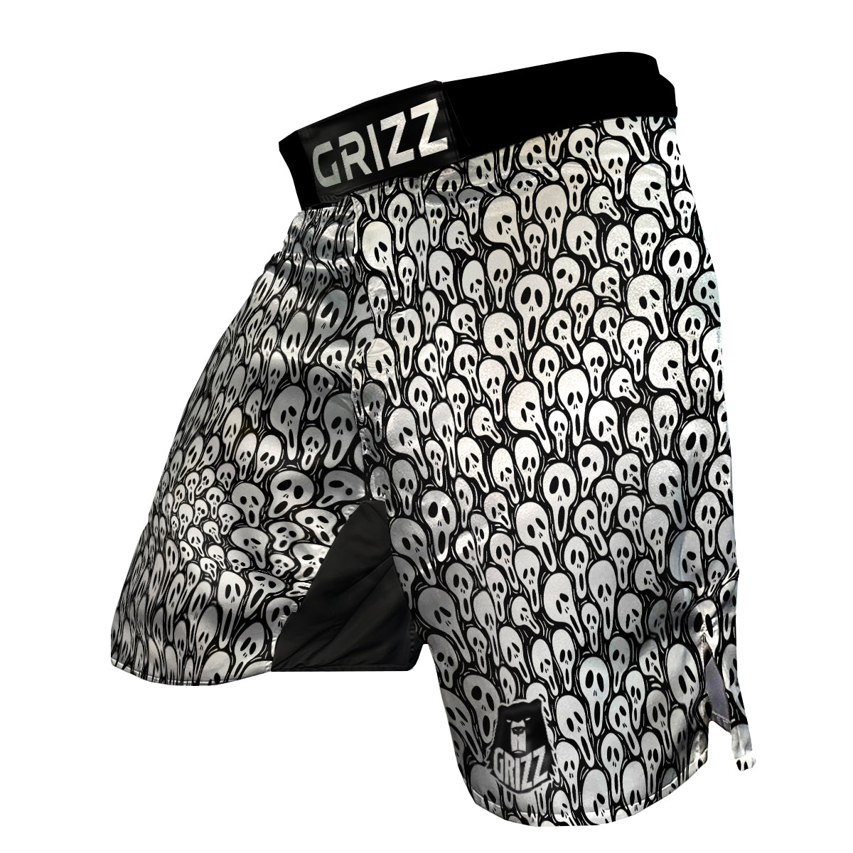 Face Scary Print Pattern MMA Shorts-grizzshop