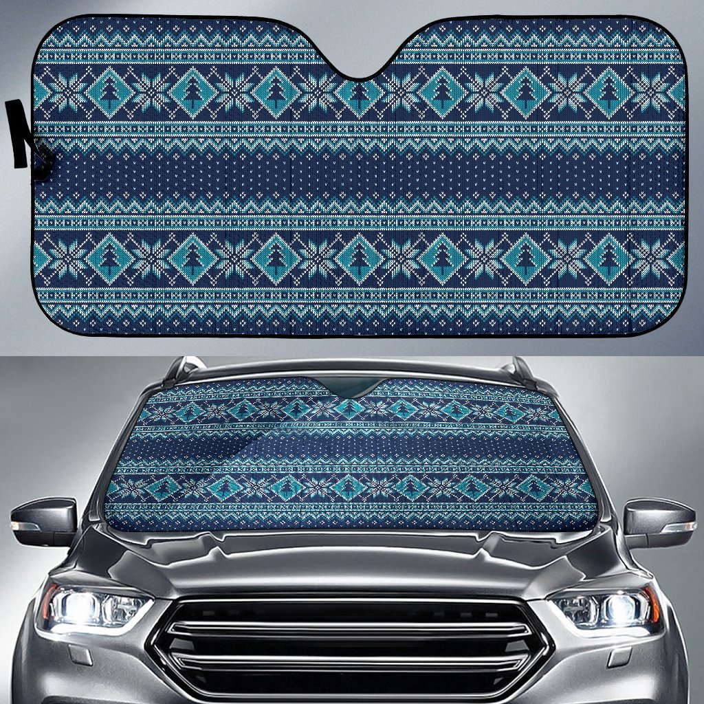 Fairisle Christmas Pattern Print Car Sun Shade-grizzshop