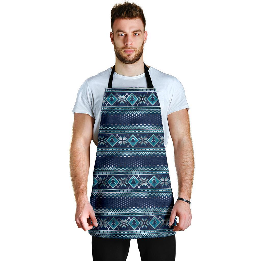 Fairisle Christmas Pattern Print Men's Apron-grizzshop