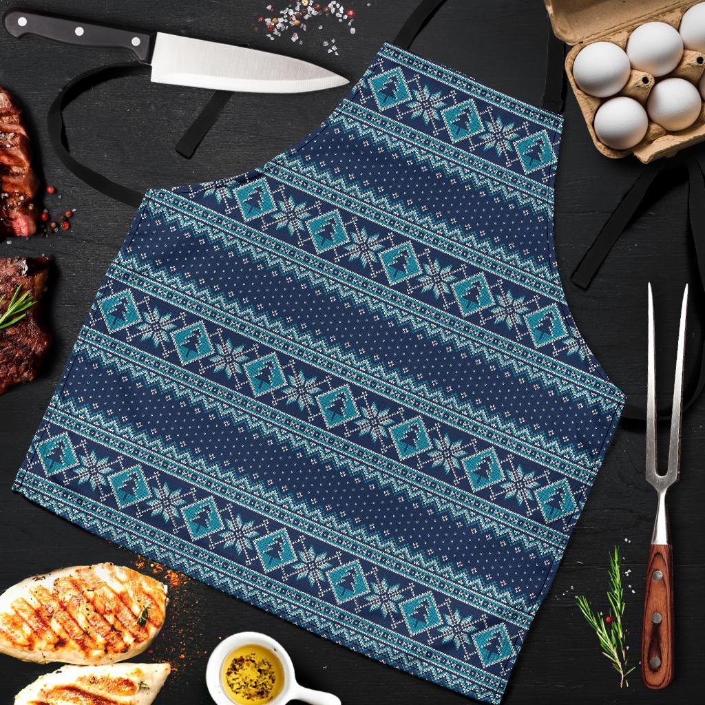 Fairisle Christmas Pattern Print Men's Apron-grizzshop