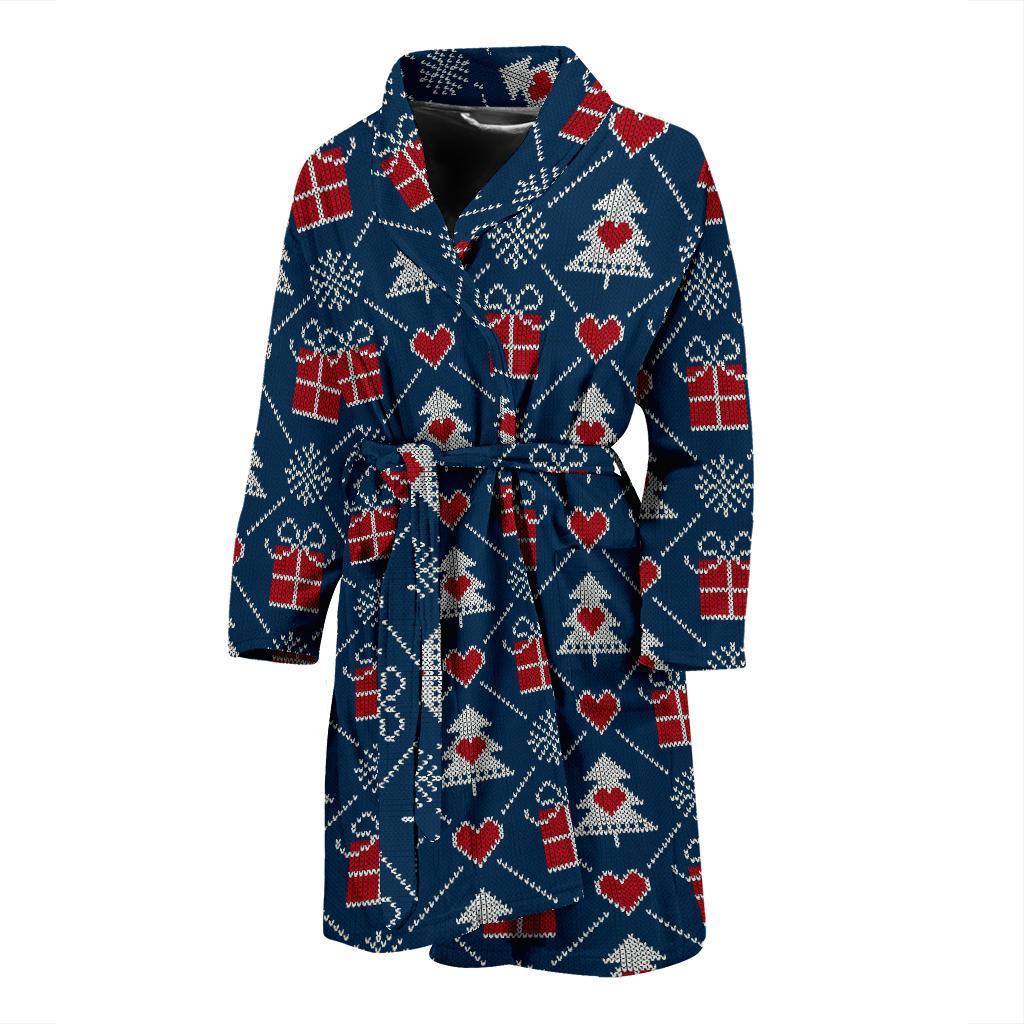 Fairisle Gift Christmas Pattern Print Men Long Robe-grizzshop