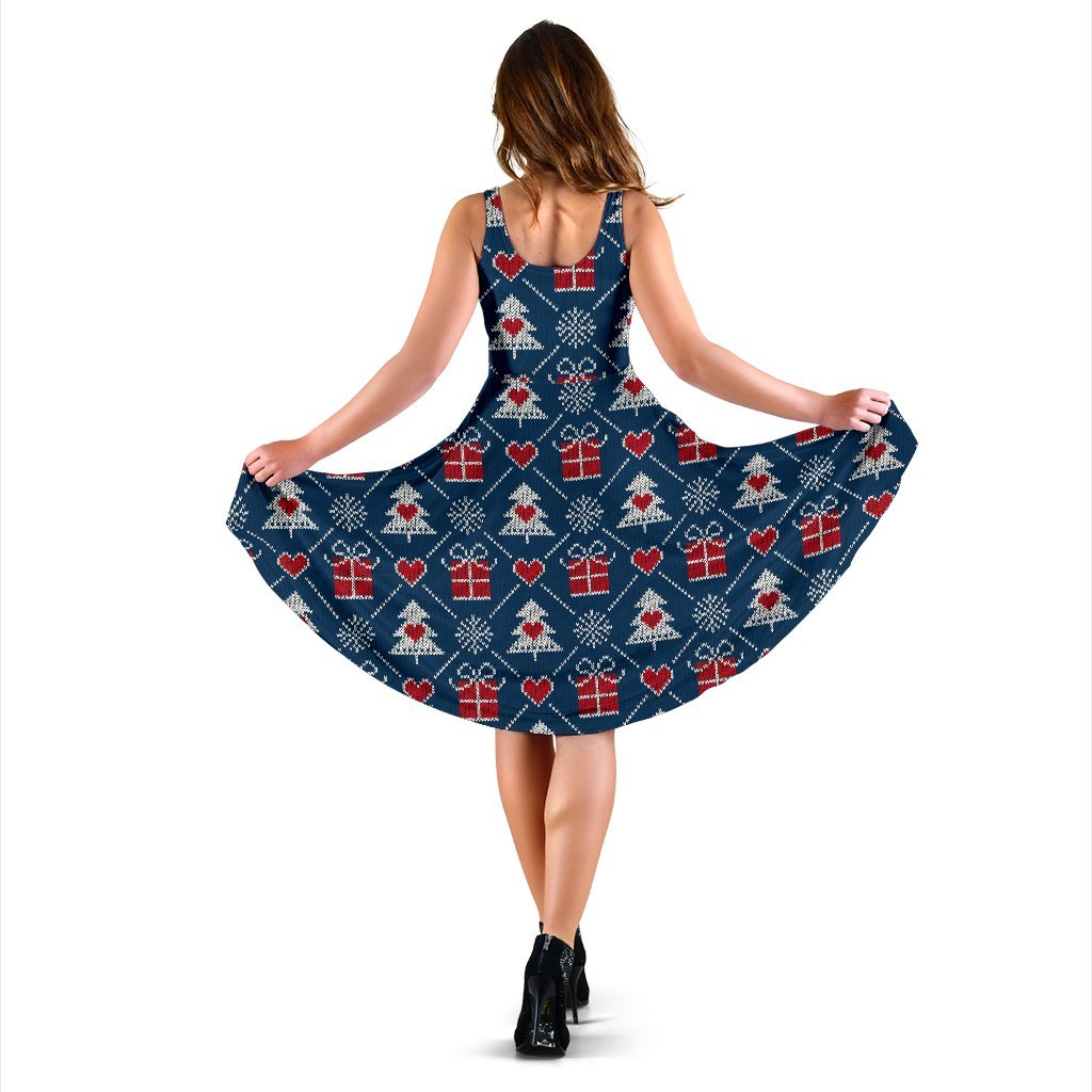 Fairisle Gift Christmas Pattern Print Dress-grizzshop