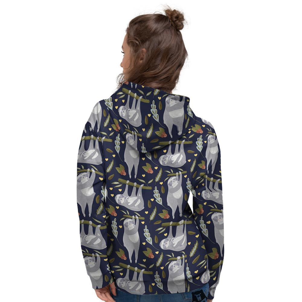 Family Sloth Print Pattern Women's Hoodie-grizzshop