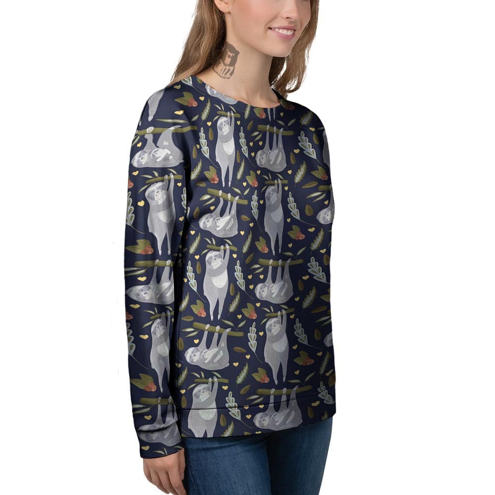 Family Sloth Print Pattern Women's Sweatshirt-grizzshop