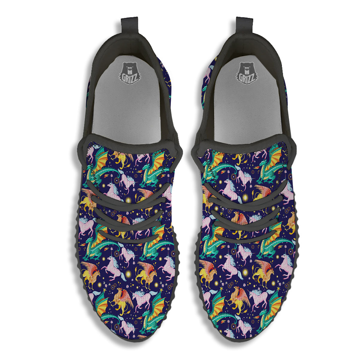 Fantastic Beasts Print Pattern Black Walking Shoes-grizzshop