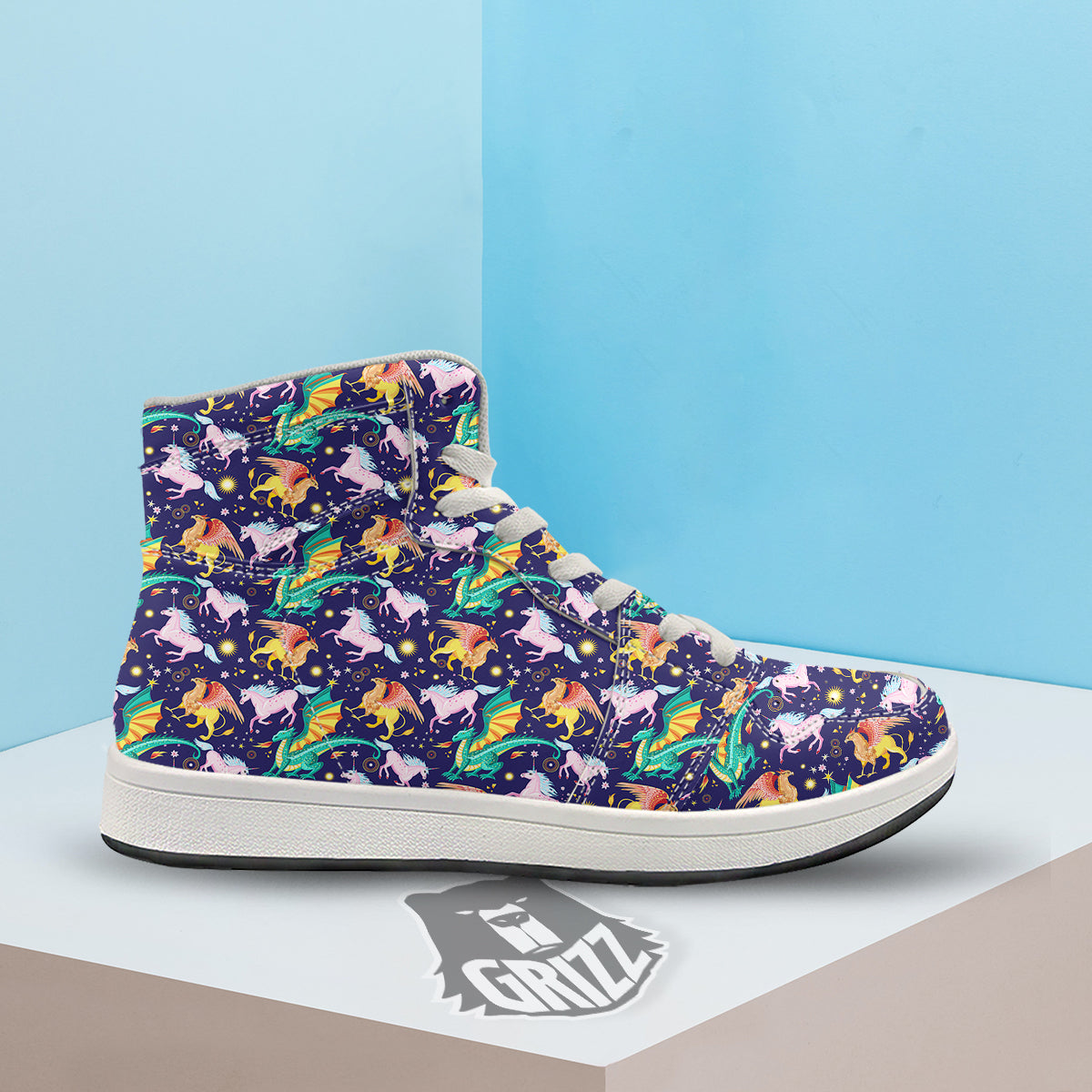 Fantastic Beasts Print Pattern High Top Sneakers-grizzshop