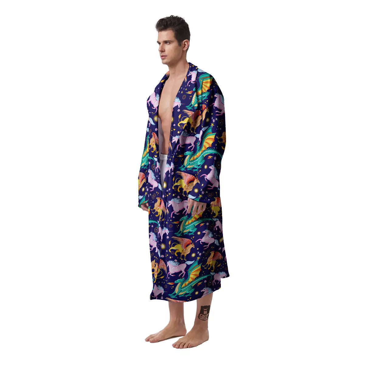Fantastic Beasts Print Pattern Men's Robe-grizzshop
