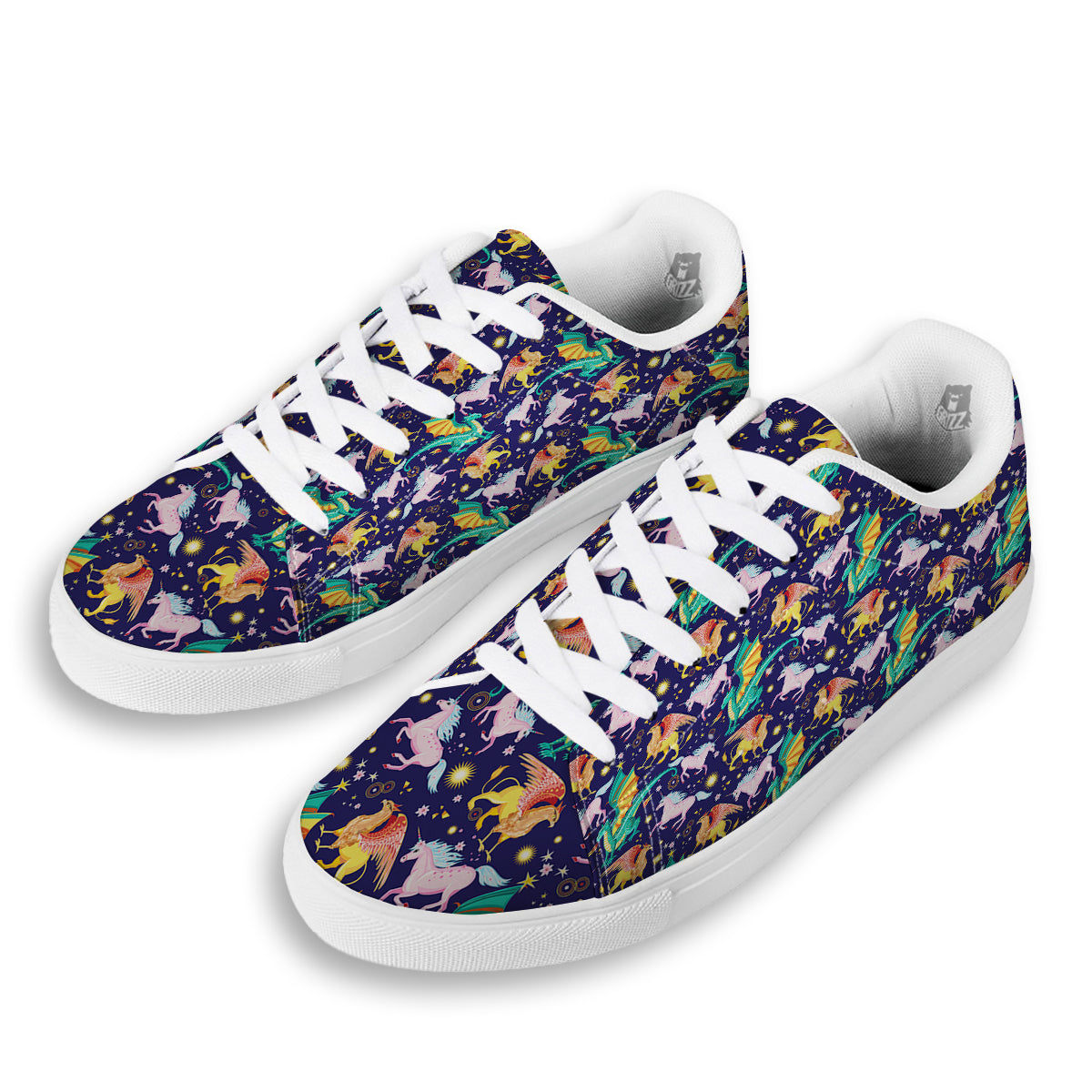 Fantastic Beasts Print Pattern White Low Top Sneakers-grizzshop