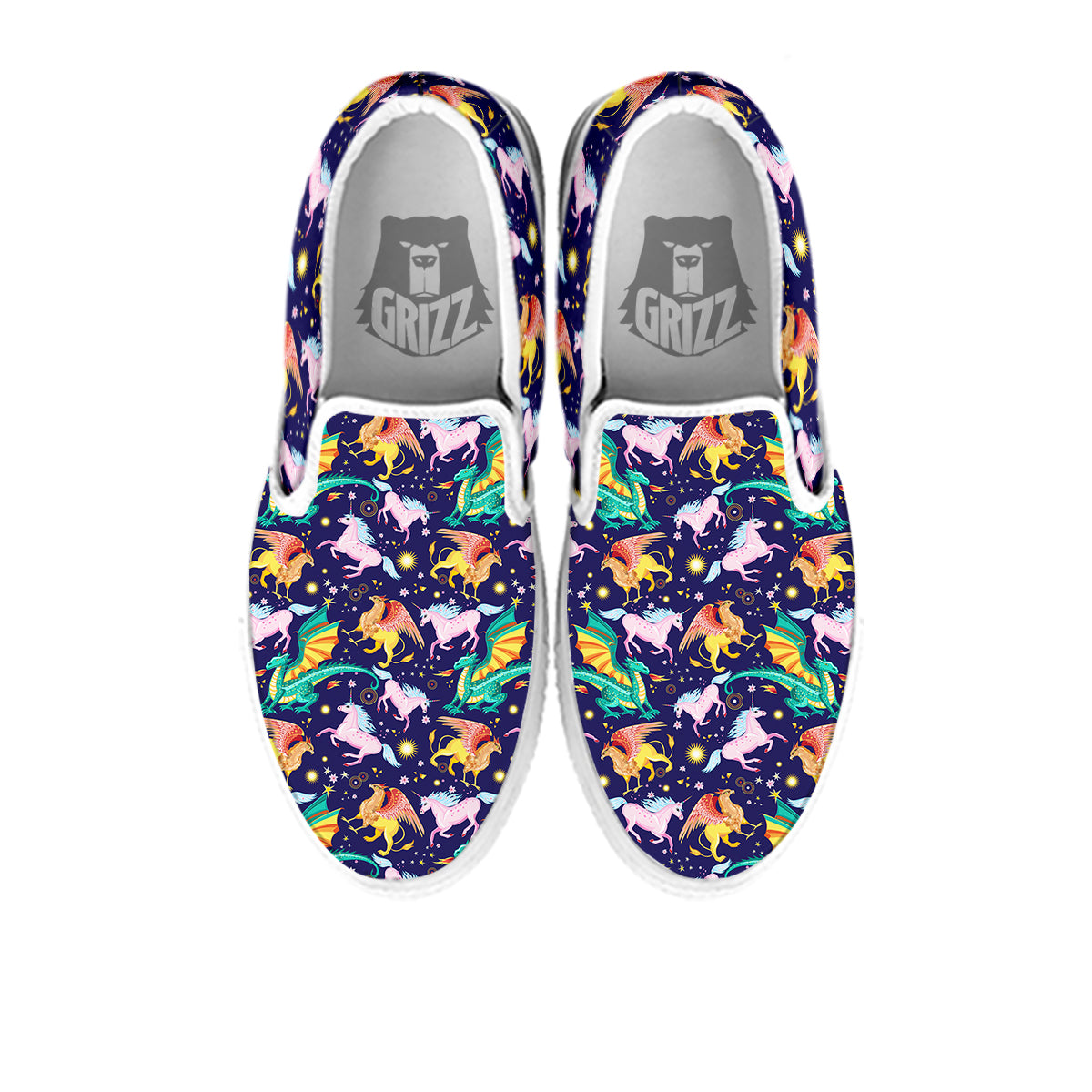 Fantastic Beasts Print Pattern White Slip On Shoes-grizzshop