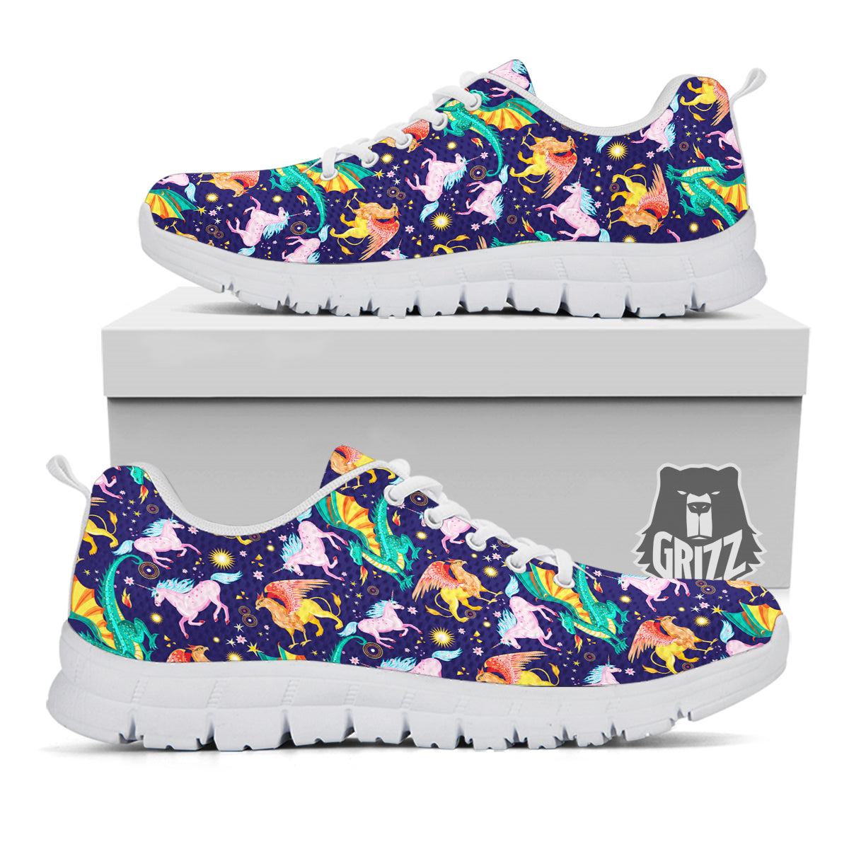 Fantastic Beasts Print Pattern White Sneaker-grizzshop