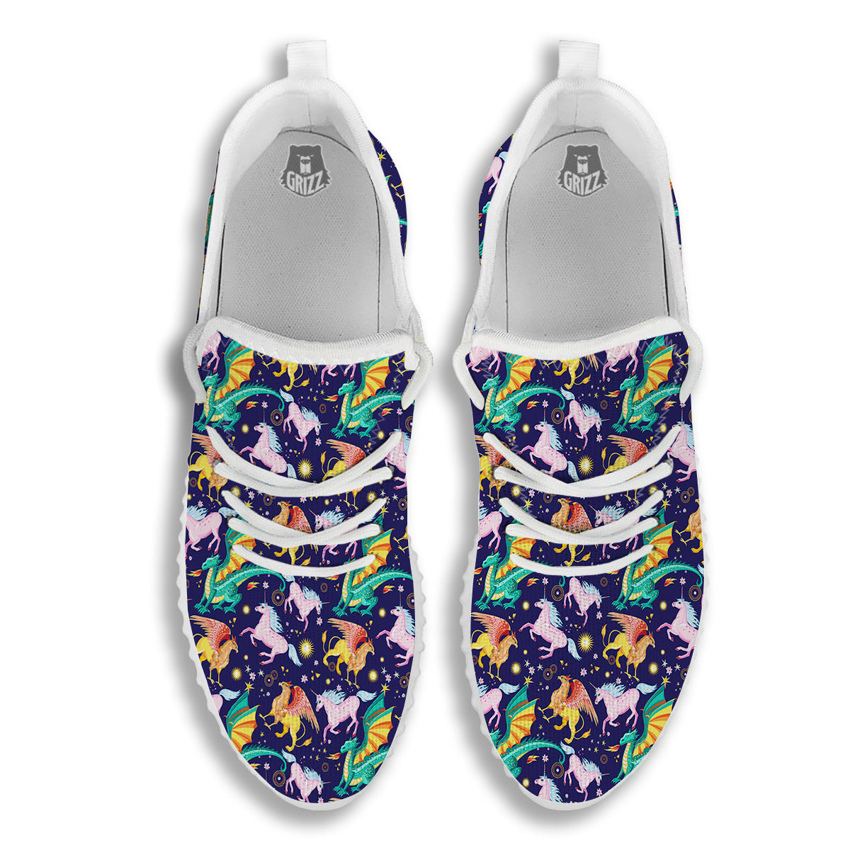 Fantastic Beasts Print Pattern White Walking Shoes-grizzshop