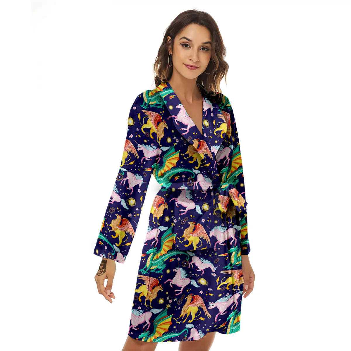 Fantastic Beasts Print Pattern Women's Robe-grizzshop