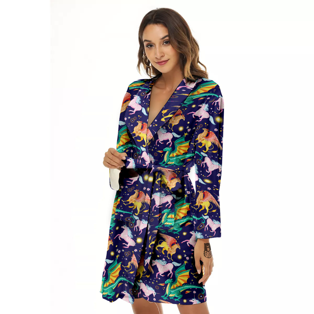 Fantastic Beasts Print Pattern Women's Robe-grizzshop
