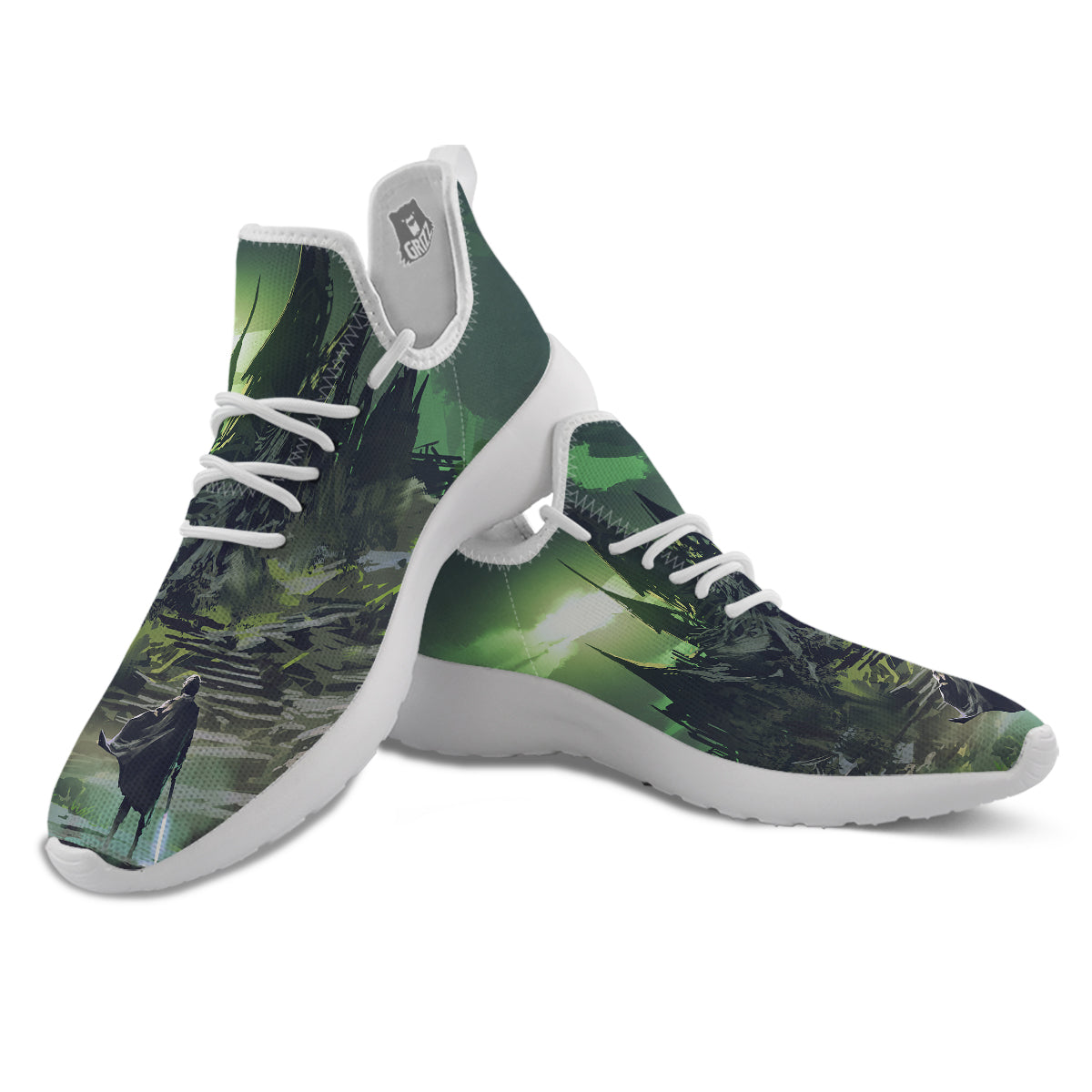 Fantasy Knight And Castle White Athletic Shoes-grizzshop
