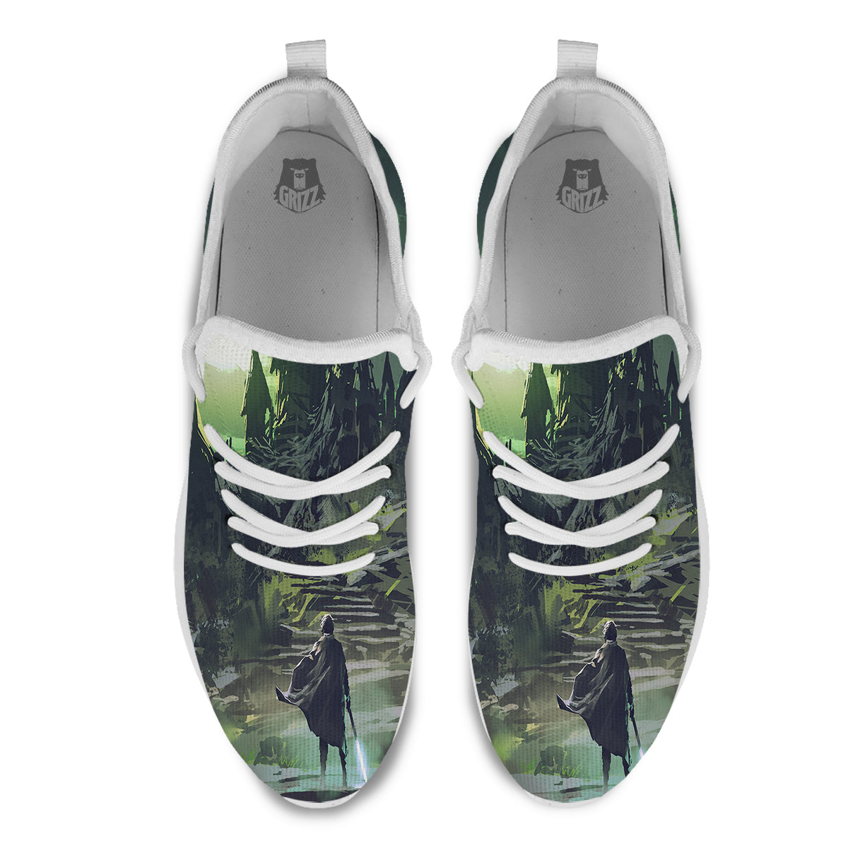 Fantasy Knight And Castle White Athletic Shoes-grizzshop