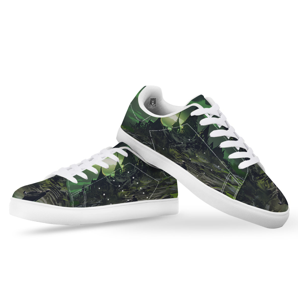 Fantasy Knight And Castle White Low Top Sneakers-grizzshop