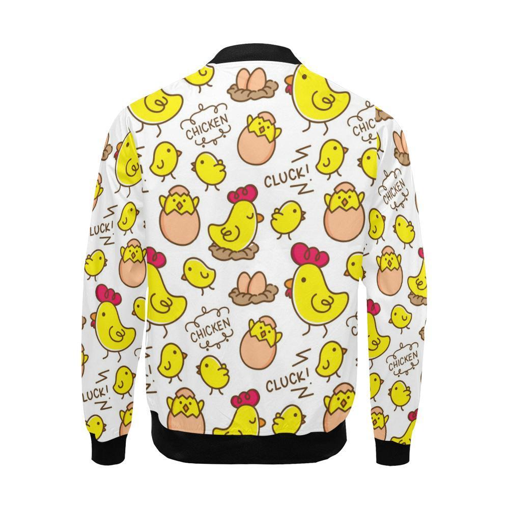 Farm Chicken Hen Chick Pattern Print Men's Bomber Jacket-grizzshop