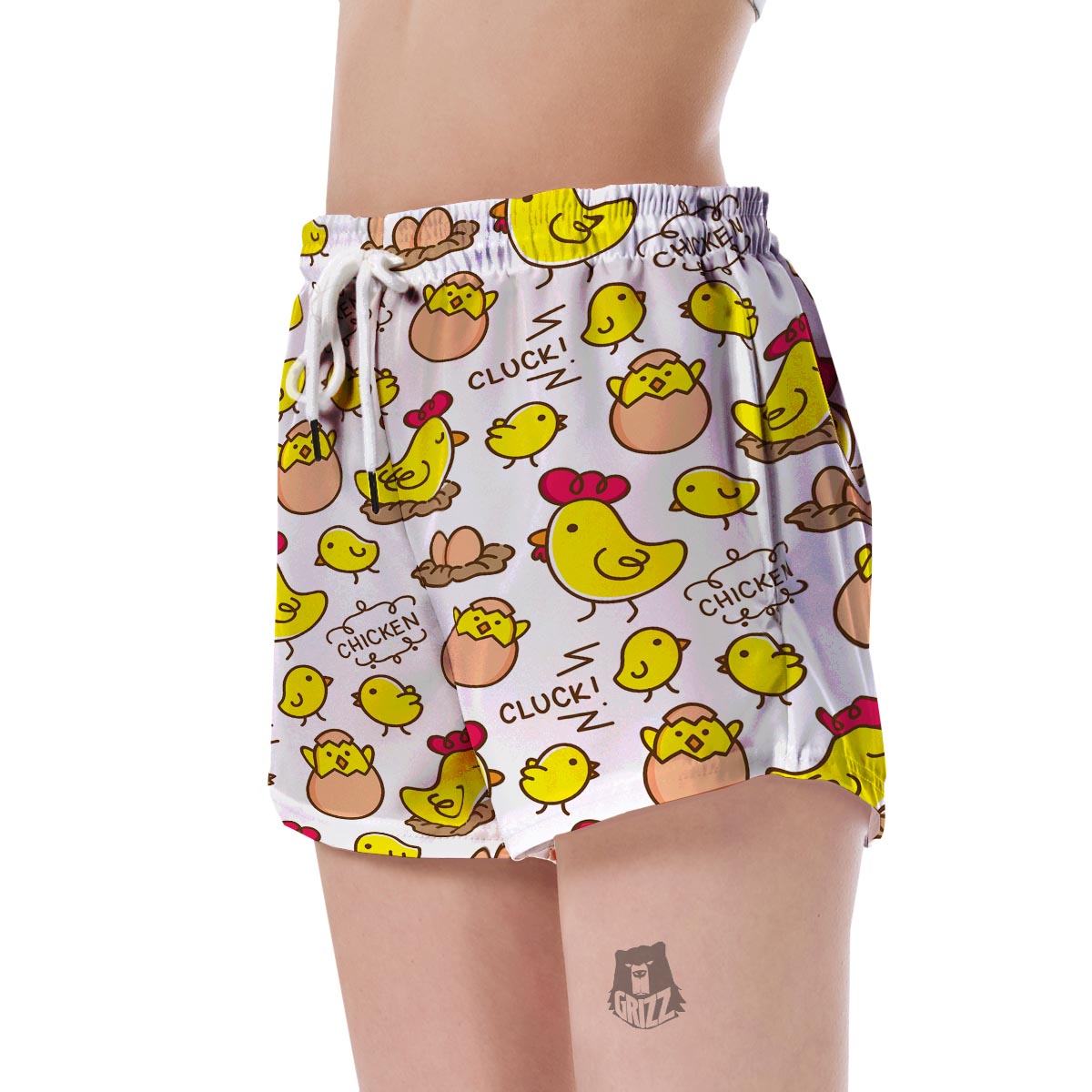 Farm Chicken Hen Chick Pattern Print Women's Shorts-grizzshop
