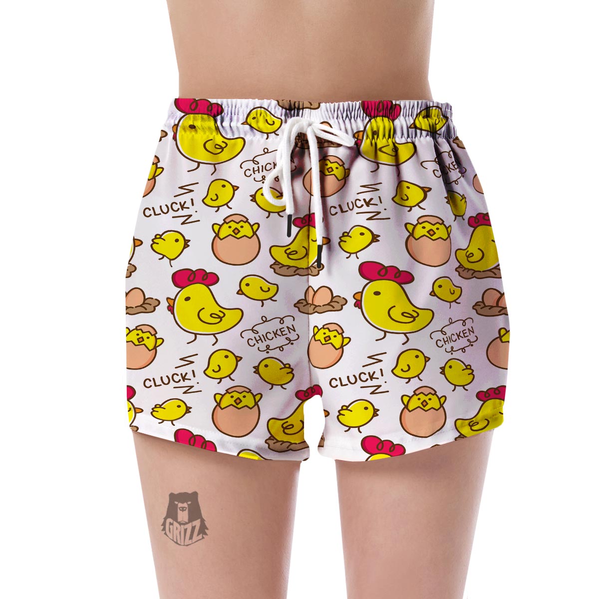 Farm Chicken Hen Chick Pattern Print Women's Shorts-grizzshop