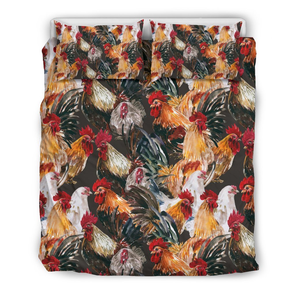 Farm Chicken Hen Pattern Print Duvet Cover Bedding Set-grizzshop