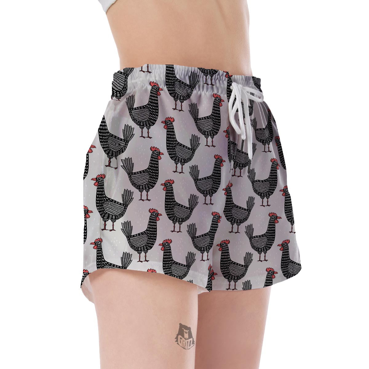 Farm Chicken Pattern Print Women's Shorts-grizzshop