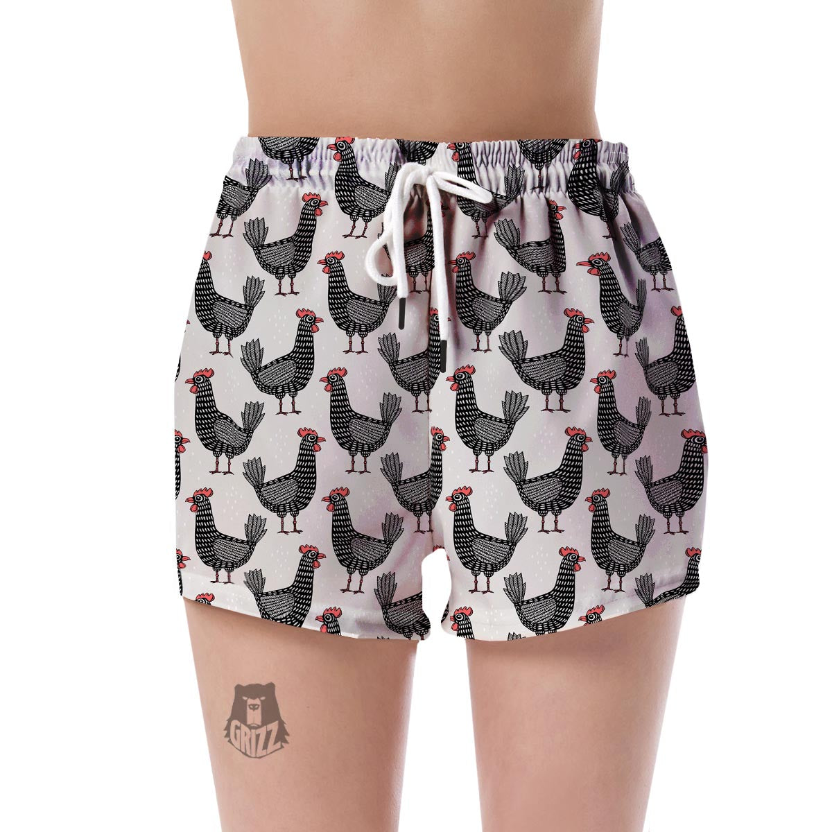 Farm Chicken Pattern Print Women's Shorts-grizzshop