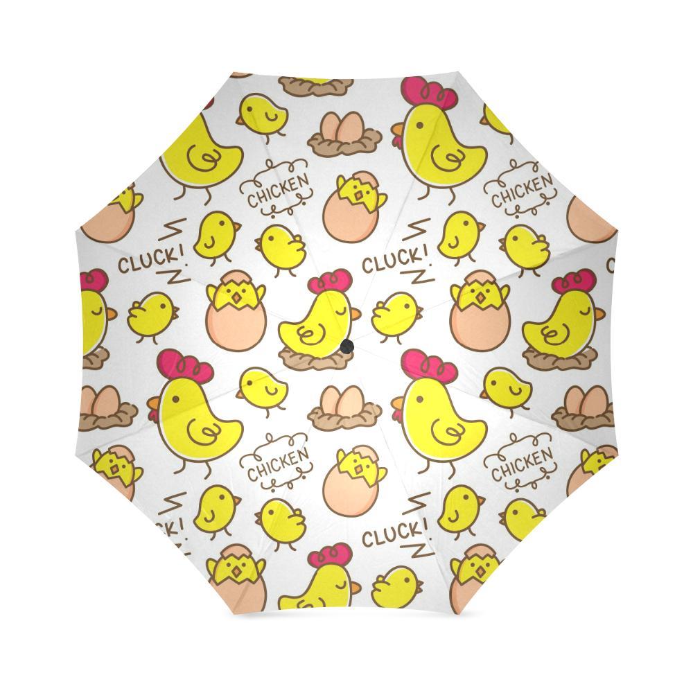 Farm Chicken Hen Chick Pattern Print Foldable Umbrella-grizzshop