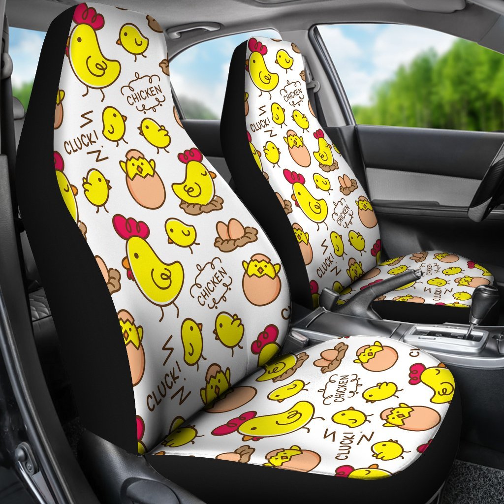 Farm Chicken Hen Chick Pattern Print Universal Fit Car Seat Cover-grizzshop