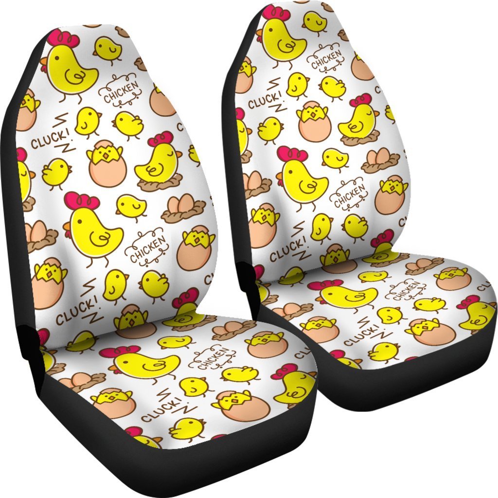 Farm Chicken Hen Chick Pattern Print Universal Fit Car Seat Cover-grizzshop