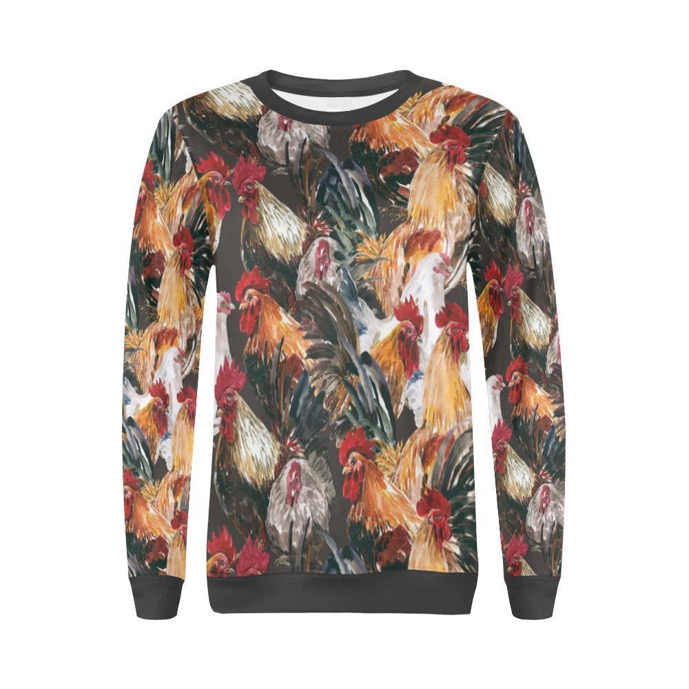 Farm Chicken Hen Pattern Print Women's Sweatshirt-grizzshop