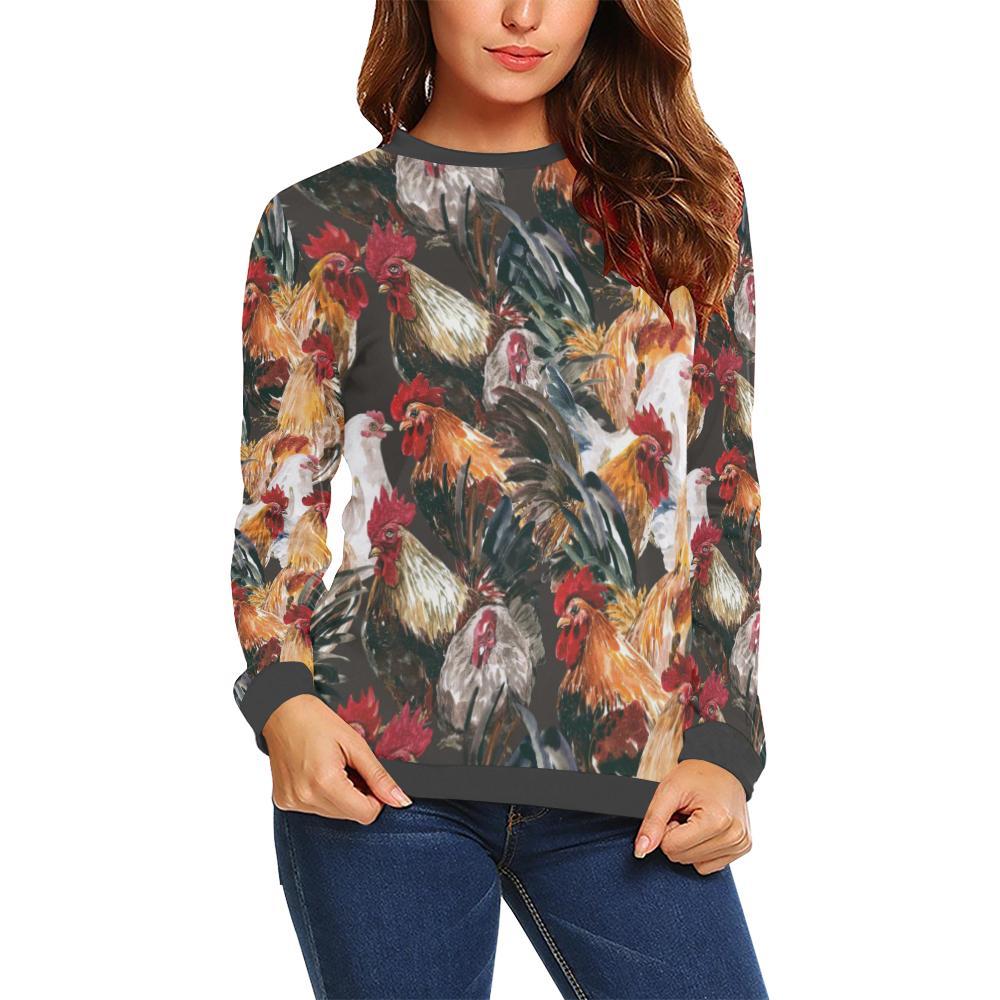 Farm Chicken Hen Pattern Print Women's Sweatshirt-grizzshop